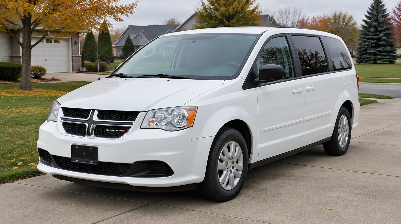 White 2017 Dodge Grand Caravan minivan rental from SMC Rentals