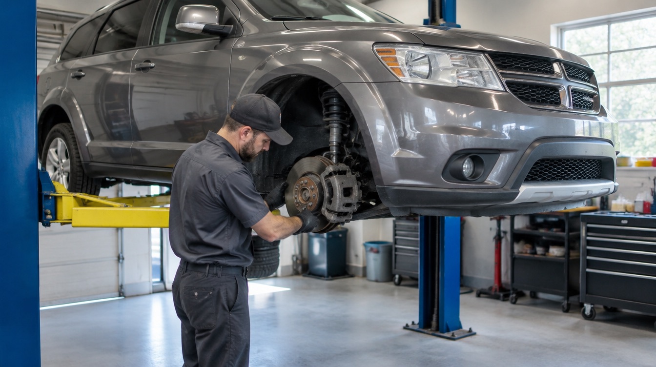SMC Rentals SUV receiving routine maintenance